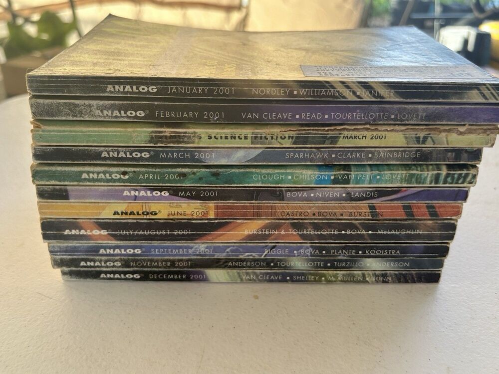 Analog Science Fiction Science Fact Lot of 11 Magazines Jan-Dec 2001